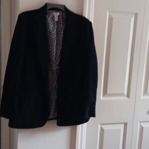 Chico's black boyfriend blazer with animal print full lyrics lined